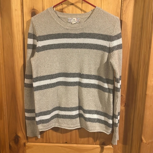 Pink Republic Woman’s Long Sleeve Striped Sweater - Picture 1 of 4